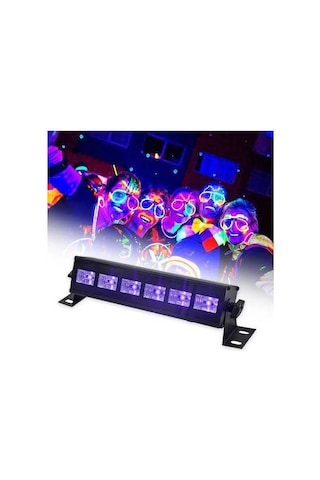Pazly Uv Renkli Parti Otomatik Mor Led Lamba Işık Işık Işık Disko Dekorasyon Çubuğu Çok Blacklight 6 So Çok Renkli