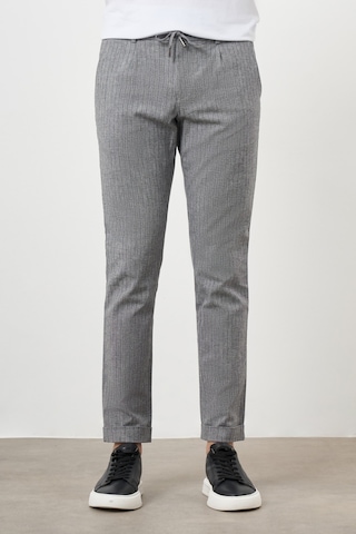 Morven Erkek Siyah Pamuk Keten Trend İpli Jogger Slim Fit Spor Pantolon Siyah