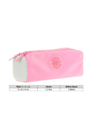Kaukko İki Bölmeli Kız Çocuk Okul Kalem Çantası - Pembe - K2739 Pembe - Yeşil