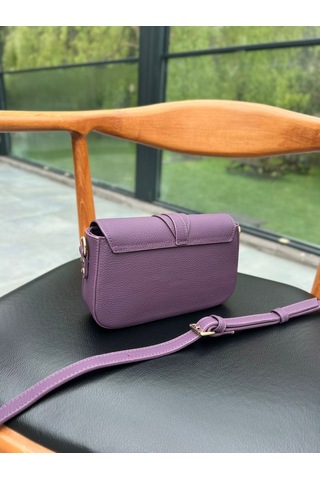 Mft Leather Hakiki Deri Kadın Çanta Viola 1524 Flother Mat Mor