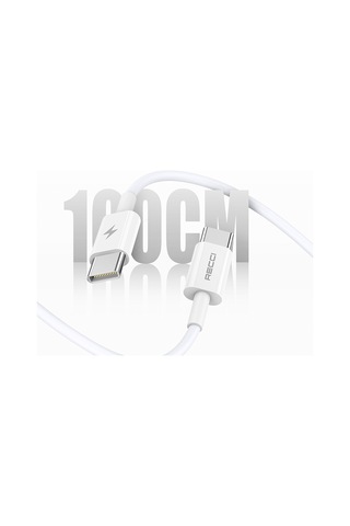 Recci Rc77e Gan Teknolojili Hızlı Şarj Başlığı Type-c To Type-c Pd 30w Kablolu Şarj Seti Beyaz