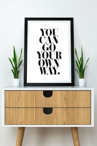 Artavessa Tek Parça Çerçeve Görünümlü Yazılı Mdf Tablo "You Can Go Your Own Way"