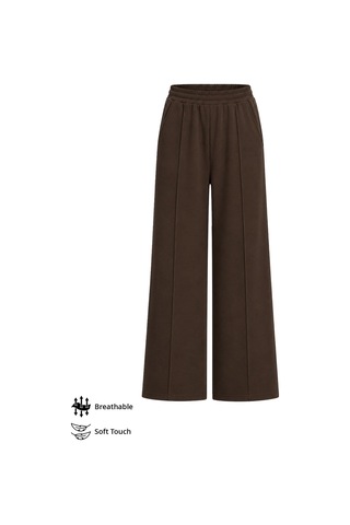 Cottonill Premium - Sway Collection Kahverengi Modal Nervür Dikiş Detaylı Kadın Pantolon Eşofman Altı