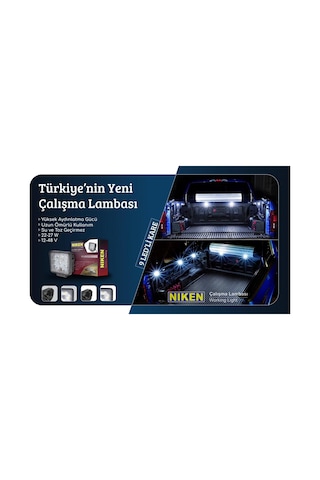 Çalışma Lambası Ledli Kare 22-27W 16 Ledli Niken Eco