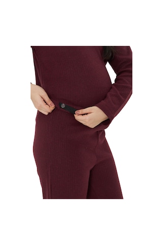 Luvmabelly - Myra9610 - Örme Hamile Alt Üst Takımı Bordo