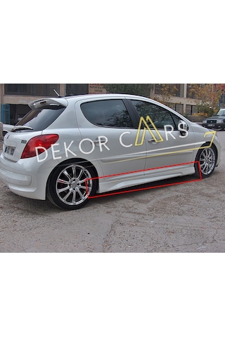 Dekorcars Peugeot 207 Marşpiyel Sağ Sol Takım Fiberglass Boyasız