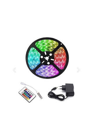 5m Rgb Şerit Led Tak Çalıştır Kumandalı Trafolu Işık Aydınlat