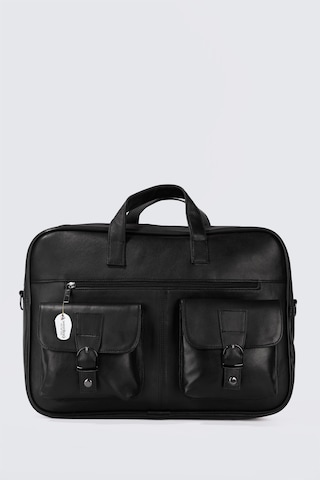 Westbag Unisex Hakiki Deri Laptop & Evrak Çantası Uzun Omuz Askılı 15-16 İnç Siyah