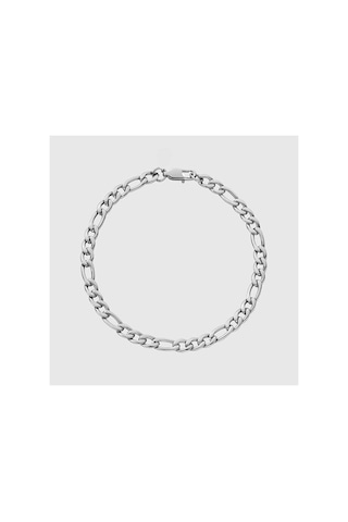 Erkek Figaro 5mm Gümüş Renk Çelik Bileklik 50892459