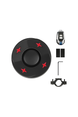 Vkemall Usb Şarjlı Bisiklet Arka Lambası, 110db Anti Hırsız Alarm, Çoklu Işık Modu, Siyah, Tek Kumanda Yerleşik Li-pil Siyah