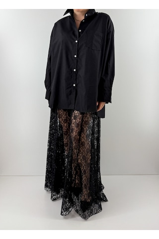 Modaonna Siyah Dantel Maxi Etek Siyah