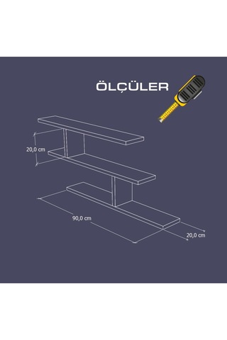 3 Katlı Minimalist Dekor Raf Sistemi Beyaz
