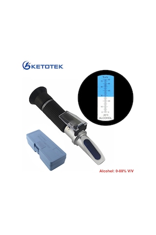Taşınabilir Alkol Dedektörü Refraktometre 0-80% V/v Likör Alkol İçeriği Ölçer Test Cihazı