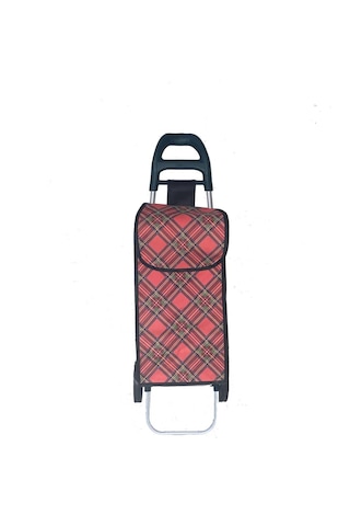 Tekerlekli Pazar Arabası Ve Çantası, Pazar Sepeti - Kırmızı