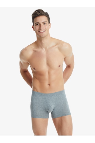 Erkek Modal Elastan Boxer Silver 9310 - Gri Melanj Gri Melanj