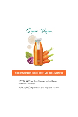 Missha Talks Vegan Squeeze Sheet Mask Hassas Ciltler içinKarşıtı Vegan Yaprak Maske - Sos Relaxer