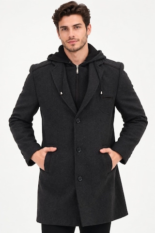 Plt9371 Dewberry Erkek Palto-diagonal Antrasit-2