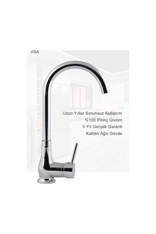 Ağır Gövde Rustik Mutfak Eviye Bataryası Krom Lavabo Delta Musluk Garanti Krom