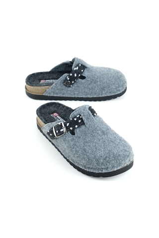 Gezer Kadın Kışlık Rahat Taban Tek Toka Ayarlanabilir Keçe Ev Bahçe Terlik Gt1kze.16149.03.019.k51 Gri