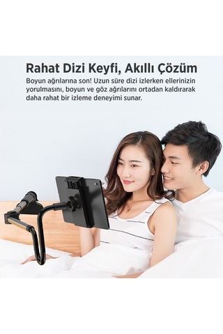 Juo 360 Dönen Uzun Kollu Ayarlanabilir Tablet Ve Telefon Tutucu Stand Siyah