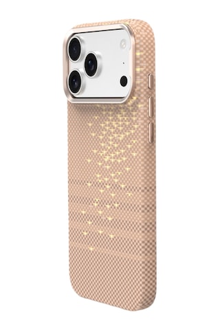 Piili Apple iPhone Uyumlu 17 Kevlar Serisi Magsafe Kılıf Dalga Altın