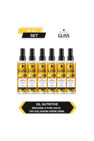 Gliss Oil Nutritive Sıvı Saç Kremi 6 x 200 ML