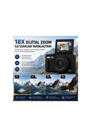 Robeve 5k Vlog Uhd 75mp Fotoğraf Makinesi