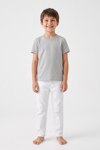 Kiagu Kısa Kol T-shirt Basic Terletmeyen Esnek Kumaş Pamuklu Mevsimlik Kısa Kol Erkek Çocuk Tsort Gri
