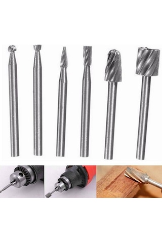 6 Parça Ahşap Tahta Oyma Delik Açma Şekillendirici Set Gravür İçi