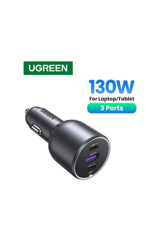 Ugreen 130w 3 Portlu Araç İçi Şarj Cihazı Çakmaklı