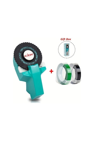 Willowhaven Cıdy C101 Mavi Manuel Etiket Yapıcı 9mm Dymo Şerit Uyumlu 2 Etiket Rulosu Hediye