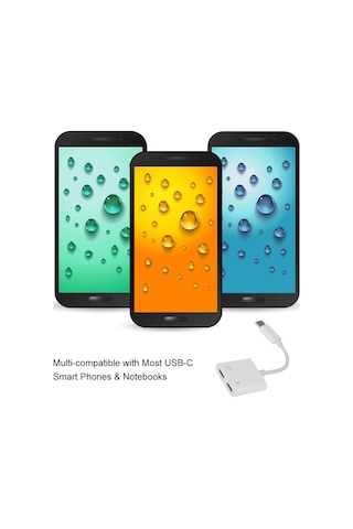 Dofolink Usb-c Çift Port Ses Adaptörü - Hızlı Şarj, Müzik Dinleme, Konuşma Ve Kısa Mesaj Kontrolü - Beyaz Tüm Cep Telefonları İçin Uyumlu