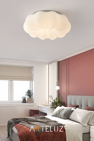 Luxury Bulut Model Modern Plafonyer Avize 55 Cm Beyaz