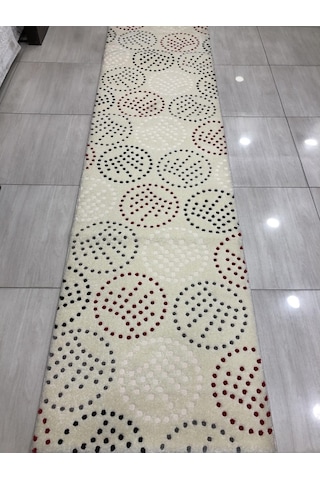 Saray Halı Samyeli 10941 Wk 80X300 Krem Kırmızı Gri Yolluk !