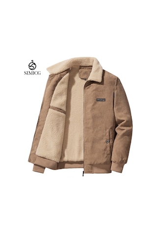 Erkekler İçin Kışlık Kalınlaştırılmış Günlük Bol Ceket Kahverengi