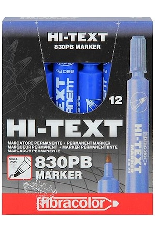 Hi-text 830b Koli Kalemi Yuvarlak Uçlu Permanent 12 Adet - Mavi