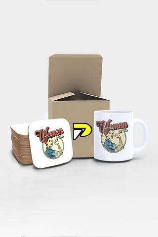 Power Kadın Gücü Tasarımlı Baskılı Kupa Bardak Seti Eğlenceli Özel Hediye Mug Çok Renkli
