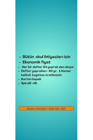 10'lu Okul Defter Seti