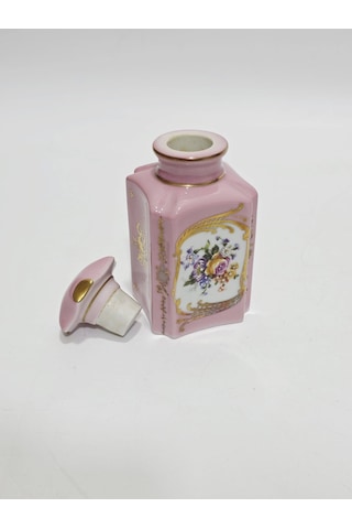 Couleuvre Limoges Çiçek Desenli Porselen Parfüm Şişesi 14x7x7cm