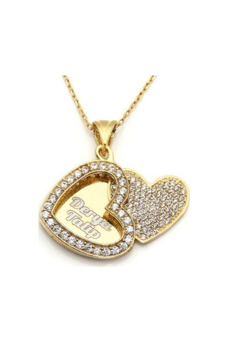 Modagümüşevi Aşkım Kalbimde Saklı Isim Yazılan Açılan Kalp Altın Kaplamalı Gümüş Kolye