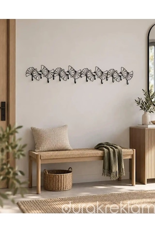 Modern Dekoratif Metal Duvar Askılığı Siyah