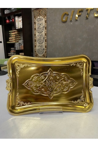 Duru Tek Kişilik Tepsi Altın 25 X 15 Altın