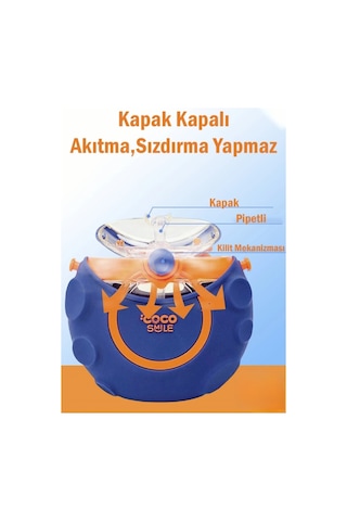 Vagonlife Cocosmile 630ml Silikon Uzay Tema Kılıflı Pipetli Askılı Tritan Çocuk Matarası Yeşil Cs-0006