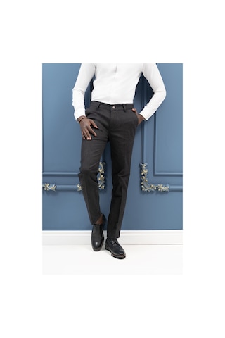 Notra Regular Fit Pamuklu Dokulu Kışlık Gabardin Pantolon Antrasit