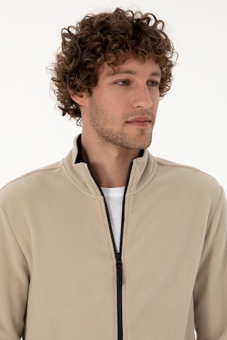 U.S. Polo Assn. Erkek Regular Fit Koyu Bej Polar Örme Hırka 50313779-VR088