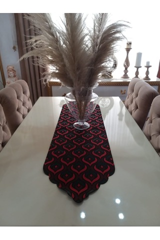 Finezza Üç Boyutlu Damla Desen Leke Tutmaz Kırmızı Runner