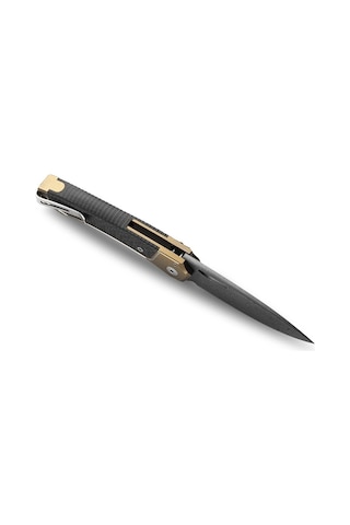 Lionsteel Twain Damascus - Bronze Titanium / Carbon Fiber Çakı Bronz