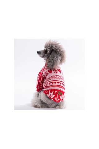 Pawstar Kırmızı Nordic Winter-snowflake Küçük Irk Köpek Sweatshirtü