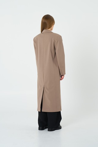 Kadın Bej Oversize Uzun Ceket Bej