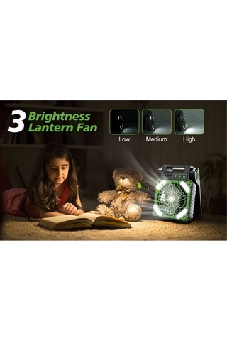 Unimarket Güneş Enerjili Katlanır Kamp Fanı 4 Hız Taşınabilir Masa Çadır Seyahat Fanı